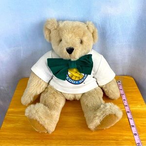 Vermont Teddy Bear Company Plush Bear Jointed with Tee Shirt and Bow tie